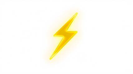 Acrylic yellow thunder icon 3d render isolated on white background. Generative AI