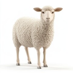 Fototapeta premium 3D Sheep Isolated and White Background