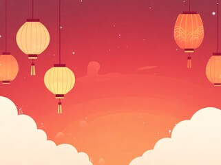 Fototapeta premium Lanterns in Sunset Glow