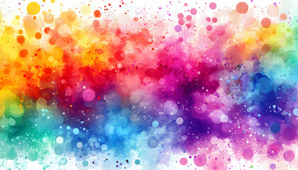 Vibrant rainbow watercolor splash background, perfect for designs needing a colorful, energetic feel. Ideal for websites, presentations, and more!
