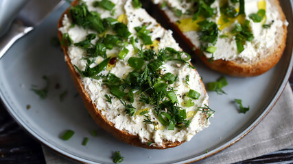 Healthy Buns with Cream Cheese and Herbs