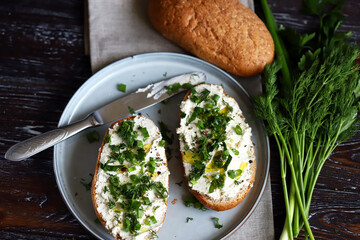 Healthy Buns with Cream Cheese and Herbs