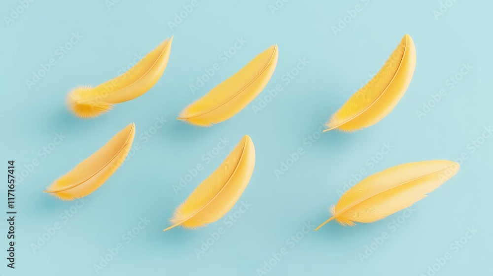 Poster yellow banana slices arranged on a light blue background, creating a vibrant and appealing visual co