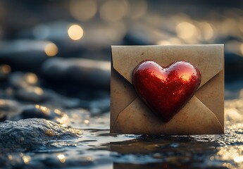 Fototapeta premium Heart on a Sealed Envelope 