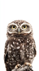 Fototapeta premium Isolated Owl on White Background, Perfect for Wildlife and Nature Designs