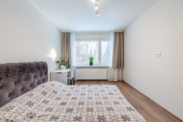 Modern Bright Home Bedroom Interior Design With Stylish Furniture and Natural Light