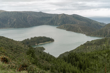 lake and mountains