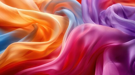 Obraz premium Detailed view of a soft, multicolored textured fabric. Background featuring textile material