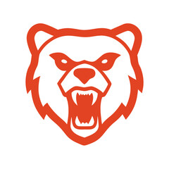 Create a ferocious bear mascot logo. silhouette