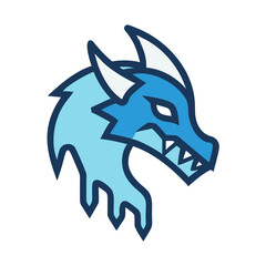 Create a frost-covered ice dragon mascot logo.