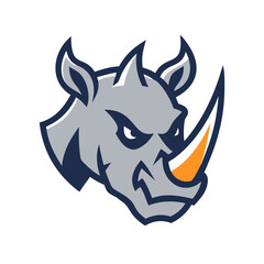 Create a raging rhino mascot logo.