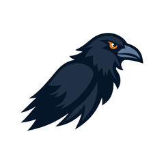 Design a cunning raven mascot logo.