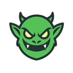 Design a mischievous goblin mascot logo.