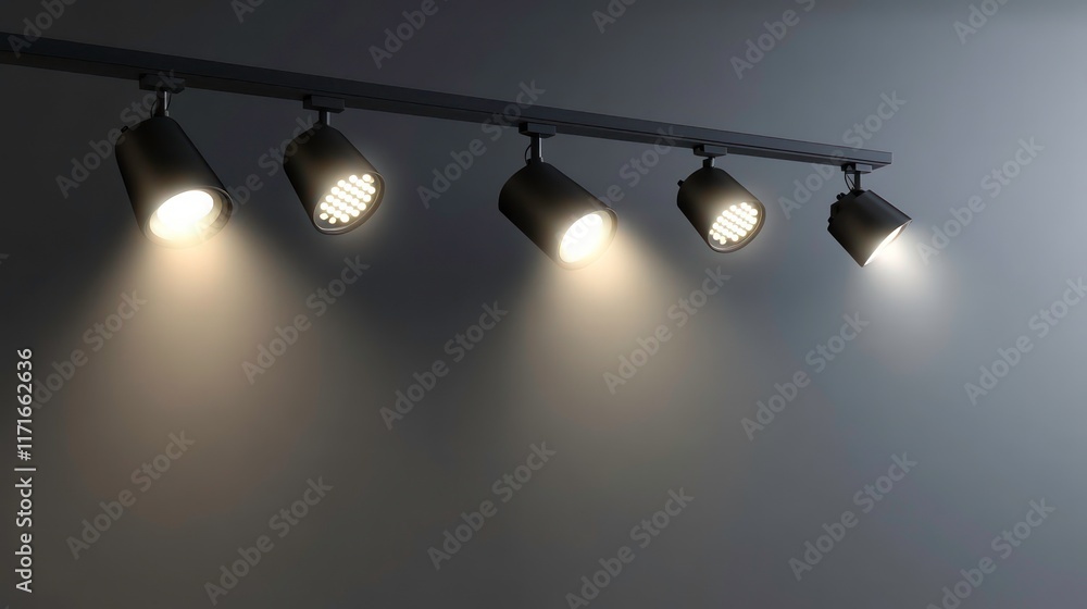 Poster track lighting isolated against a transparent background showcasing sleek modern design and function