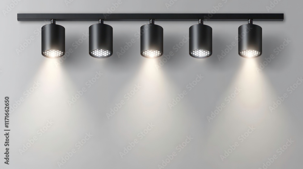 Poster track lighting isolated against a transparent background showcasing sleek modern design and function