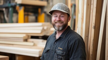 Smiling salesman in a construction store, potential usecase for construction or retail industry