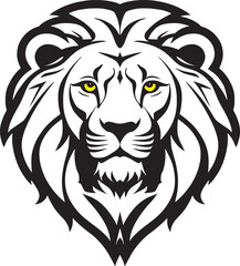 Fototapeta premium Lion head Silhouette vector style, lion head logo design, Lion emblem vector, illustration in black and white color, isolated on white background
