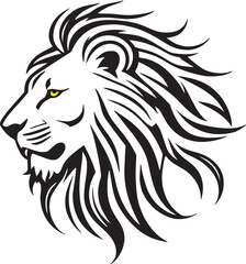 Lion head Silhouette vector style, lion head logo design, Lion emblem vector, illustration in black and white color, isolated on white background
