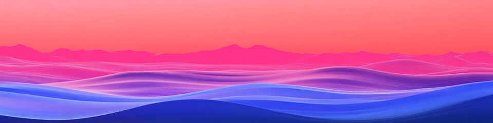 Abstract landscape with wavy patterns and gradient colors, evoking a serene atmosphere.