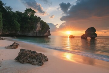 Sunrise Background Before Isolated and White Background