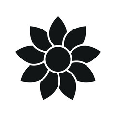 Sunflower flower icon showcases a vibrant and lively look