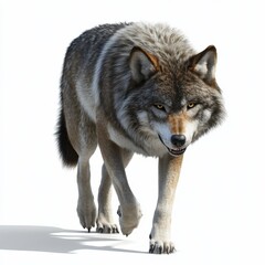 Obraz premium 3D Wolf Isolated and White Background