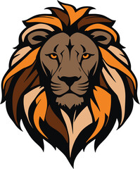 Lion head Silhouette vector style, lion head logo design, Lion emblem vector, illustration in black and white color, isolated on white background