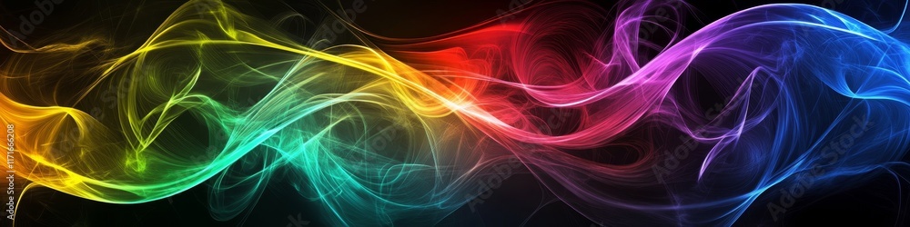 Aufkleber a vibrant swirl of colorful smoke on a dark background, creating a dynamic visual effect.