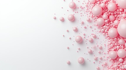 A 3D rendering in the field of beauty medicine depicts collagen and peptide spheres, with a transparent red jelly-like appearance where the balls adhere to each other, embodying an abstract medical