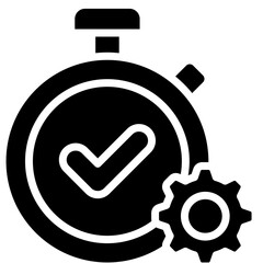 On Time Glyph Vector Icon Productivity