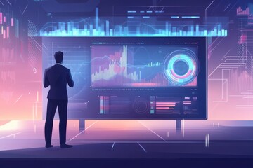 Banking business, finance and investment concept. Businessman analyzing market data