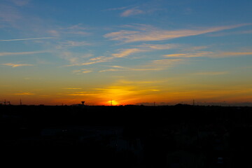 sunset over the city