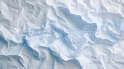 White crumpled paper Blue graph lines
