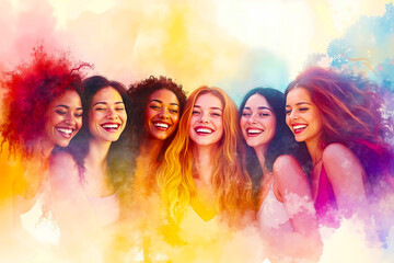 A group of young women smiling and posing for a picture