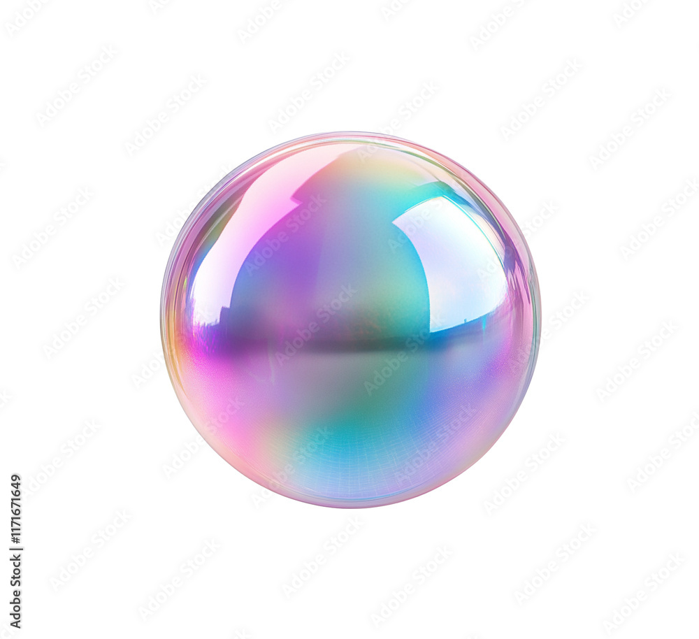 Poster colorful iridescent sphere abstract art with a smooth, glossy surface featuring a gradient of vibran