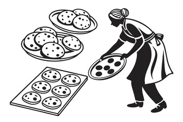 Cookies silhouette  vector illustration isolated  on a white background