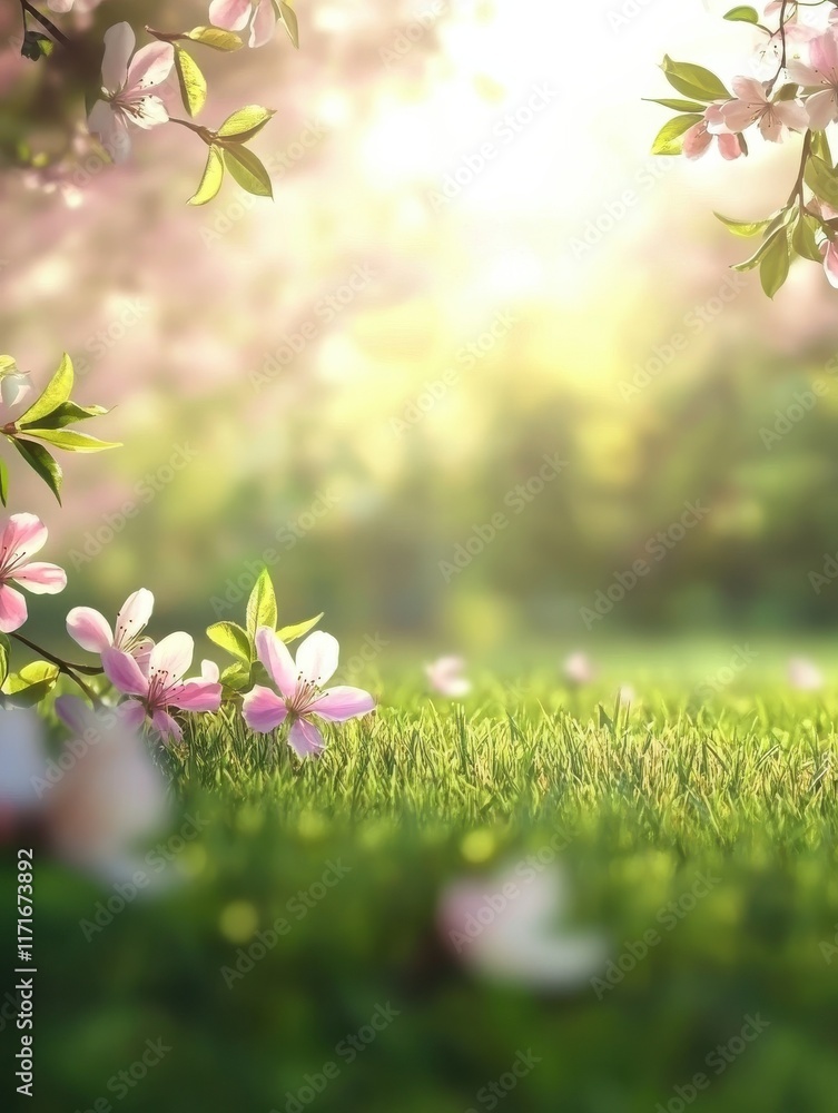 Poster beautiful spring background concept. seamless looping overlay 4k virtual video animation background