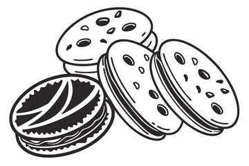 Cookies silhouette  vector illustration isolated  on a white background