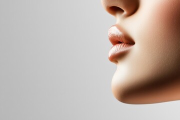 Elegant profile of a woman studio fashion photography minimalistic close-up beauty concept