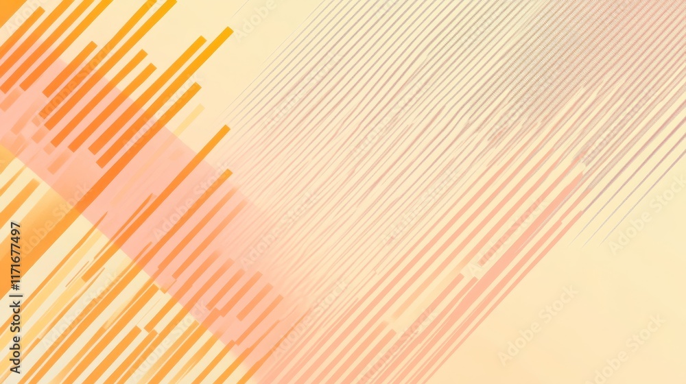 Poster abstract design with orange and yellow lines creating a dynamic, energetic background.