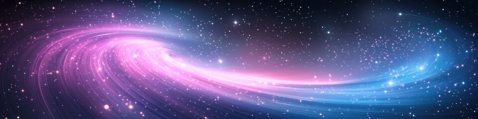 Fototapeta premium Space nebula, cosmic clouds, vibrant colors, pink and blue hues, starry background, celestial swirls, galactic formation, deep space, ethereal wisps, astronomical phenomenon, dreamy atmosphere, cosmic