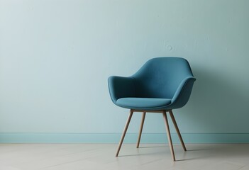 blue armchair in a room