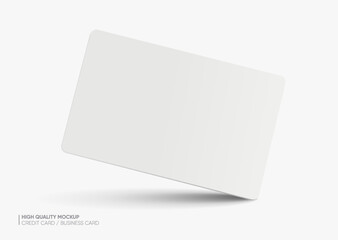 Business card mockup for your design template. Blank empty credit card mockup. Blank white gift card paper placeholder mockup