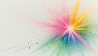 starburst effect emitting colorful lights on a white background