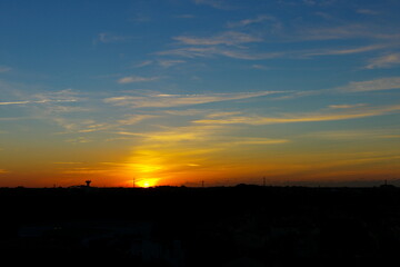 Fototapeta premium sunset over the city