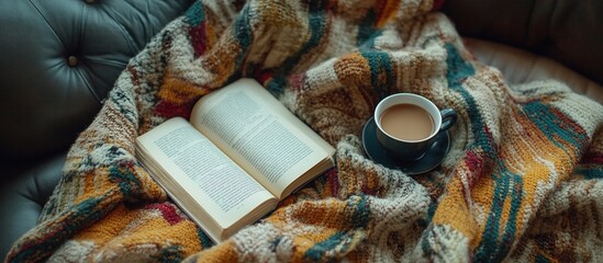 Cozy Autumn Reading: A Cup of Coffee, a Book, and a Warm Blanket
