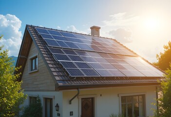 solar panels on roof