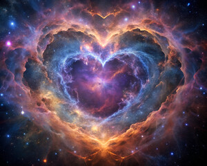 beautiful heart space nebula for love and romance for valentines day