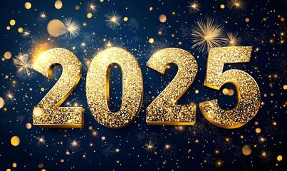 2025 Happy New Year Background Design. Greeting Card, Banner, Poster. Vector Illustration.