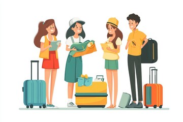 people packing outfit to suitcase for vacation trip Generative AI